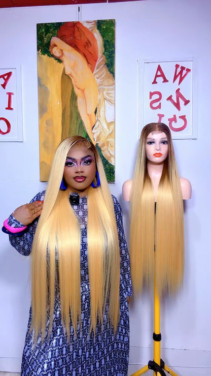 40" Blond Bone Straight Lookalike
